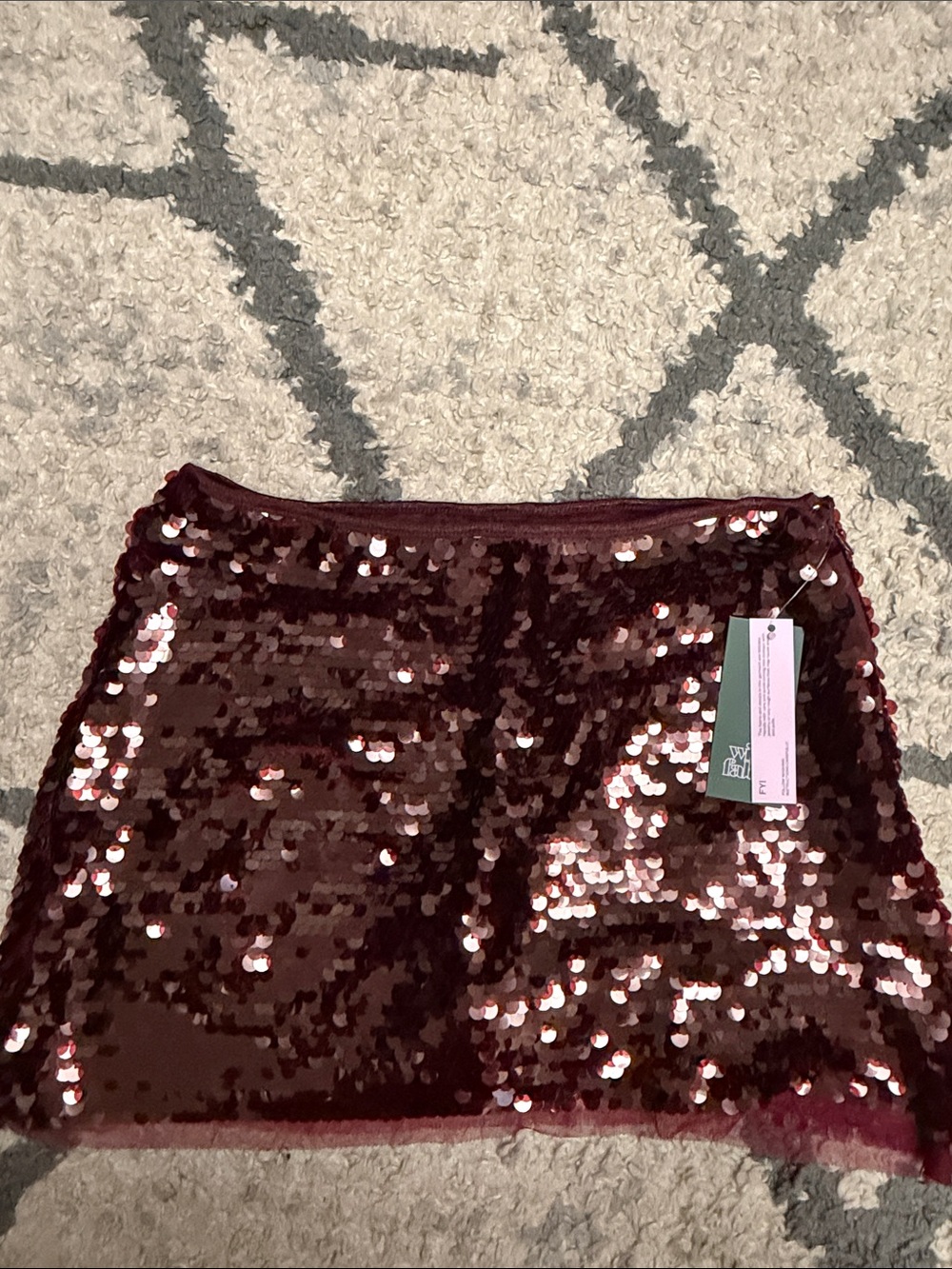 wild fable Burgundy Sequin Mini Skirt